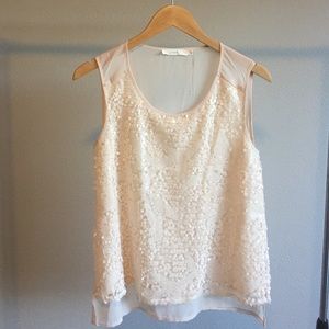 Sequined sleeveless top